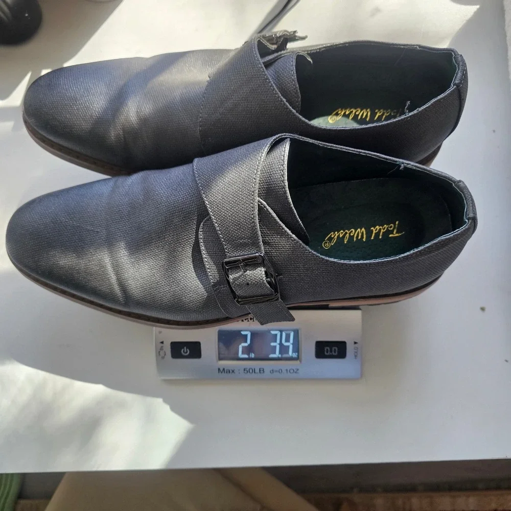 Todd Welsh Gray‎ Monk Strap Dress Shoes Mens 9.5 D Textured Lug Sole Academia
